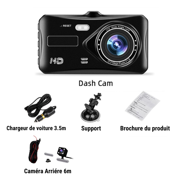 Dashcam Caméra Embarquée de Voiture avec Écran Tactile