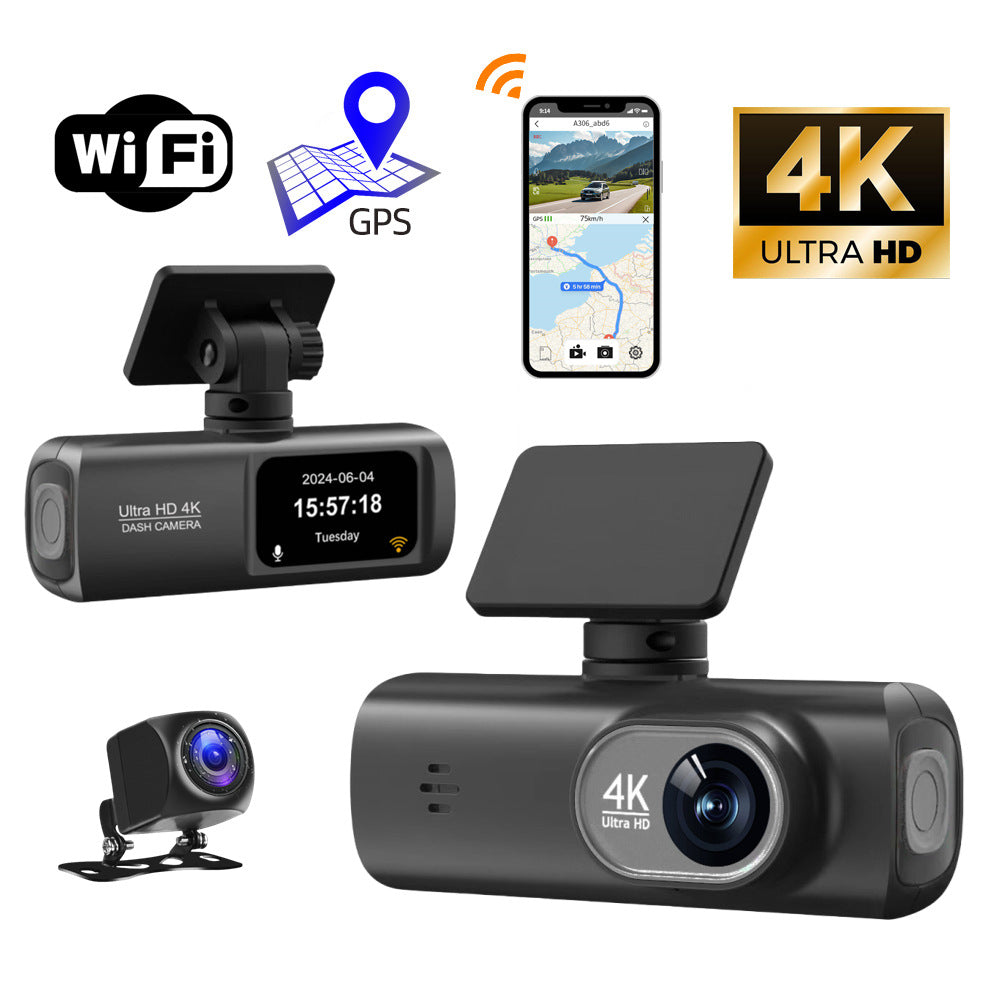 Dashcam Caméra de voiture WiFi Connectée avec Commande Vocale